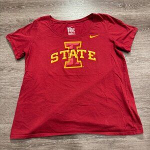 Nike Iowa ISU Cyclones Shirt Womens XL Burgundy Drifit‎ Lightweight Cotton Blend